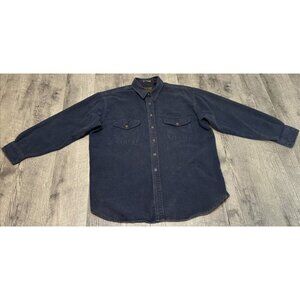 St Johns Bay Chamois Shirt Mens XL Flannel Long Sleeve Button Pockets Faded‎ 90s